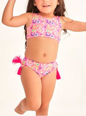 Conjunto Biquíni Pingo de Alegria 112615P Infantil Top e Calcinha Poliéster T. 04/10