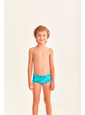 Sunga Slip Pingo de Alegria 11119P Infantil Estampada Tubarão Microfibra T. 04/10