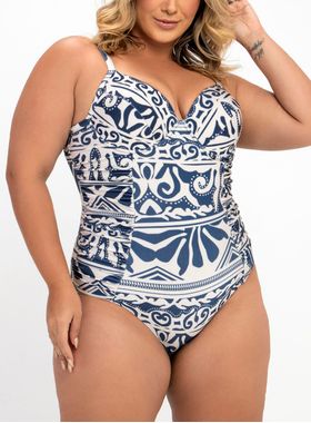 Maio C/Bojo E Recorte Banho de Mar 621.518 Feminino Estampado Microfibra T. 48/54