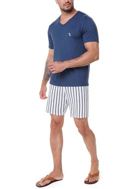 Pijama Curto Paulienne 592.73 Masculino Listras Viscose T. 44/54
