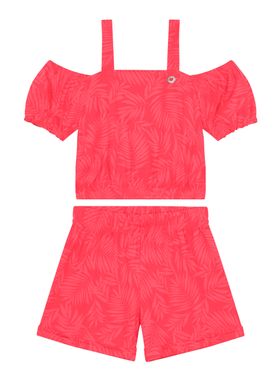 Conjunto Cropped Brandili 36226 Infantil Estampado Algodão T. 04/12