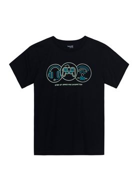 Camiseta Manga Curta Brandili 36443 Infantil Estampada Algodão T. 08/16
