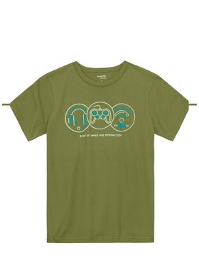 Camiseta Manga Curta Brandili 36443 Infantil Estampada Algodão T. 08/16