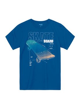 Camiseta Manga Curta Brandili 36446 Infantil Skate Board Algodão T. 08/16