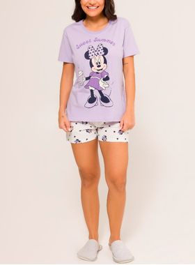 Pijama Curto Disney 51.03.0045 Feminino Sweet Summer Minnie Algodão T. P/GG
