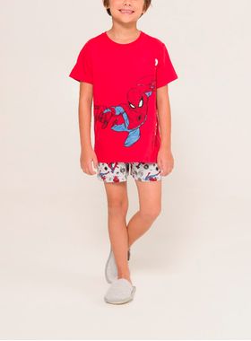 Pijama Curto Disney 52.27.0007 Infantil Spider Man Algodão T. 04/08