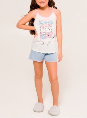 Pijama Curto Daisy Days & Borth 49.38.0030 Infantil Lovely Meia Malha T. 04/08