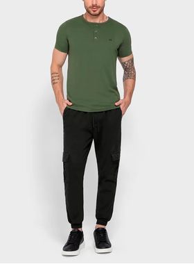 Calça Jogger Enfim 1000123532 Masculina Bolsos Cargo Sarja T. 40/48