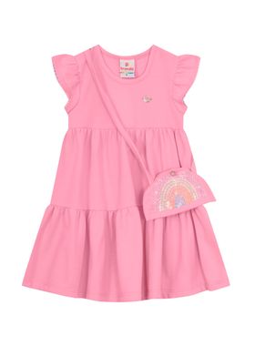 Vestido Brandili 36266 Infantil Com Bolsa de Paetê Meia Malha T. 01/10