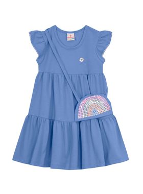 Vestido Brandili 36266 Infantil Com Bolsa de Paetê Meia Malha T. 01/10
