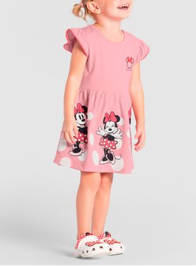 Vestido Brandili 36372 Infantil Minnie Meia Malha T. 01/03