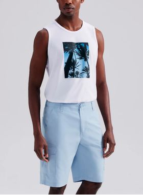 BERMUDA BÁSICA MASCULINA HERING HB00 CARGO EM SARJA T. 42/52