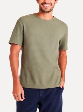 Camiseta Manga Curta Simples Reserva 90096 Masculina Malha Waffle T. P/GGG