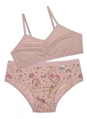 Conjunto Top e Calcinha Miss DelRio 49882 Infantil Estampado Cotton T. M/GG