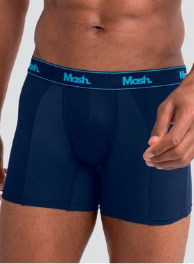 Cueca Boxer Longa Mash 140.09 Masculina Active Texturizada Microfibra T. P/GG