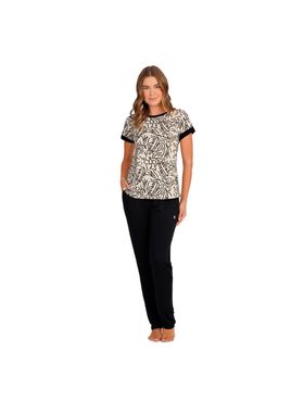 Pijama Longo Podiun 255135 Feminino Floral Viscolycra T. P/GG
