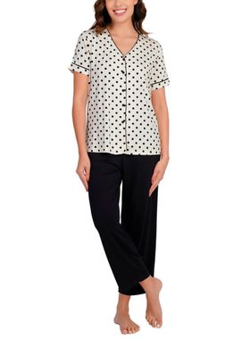 Pijama Capri Podiun 255141 Feminino Com Botões Poá Viscolycra T. M/GG