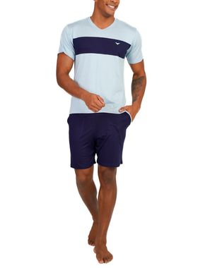 Pijama Curto Podiun 258124 Masculino Gola V Viscolycra T. M/XG