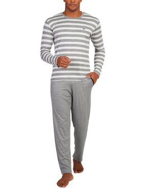 Pijama Longo Podiun 258128 Masculino Listrado Viscolycra T. M/GG