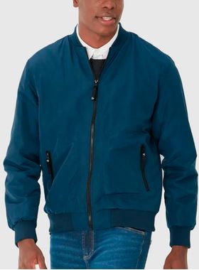 Jaqueta Bomber Malwee 1000124655 Masculina Com Bolsos e Zíper Poliamida T. M/XGG