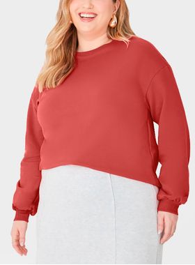 Blusão Moletom Malwee 1000098105 Feminino Plus Size Com Stretch Flanelada T. G1/G3