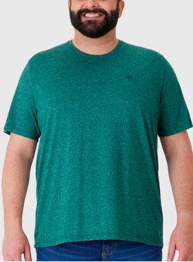 Camiseta Manga Curta Malwee 1000098663 Plus Size Malha Rajada T. G1/G4
