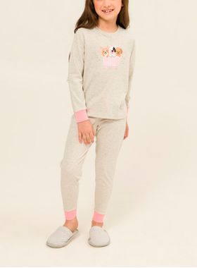 Pijama Longo Daisy Days 24.38.0025 Infantil Estampa Com Glitter Algodão T. 04/08
