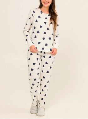 Pijama Longo Daisy Days 26.38.0054 Feminino Peitilho Com Botões Algodão T. M/GG