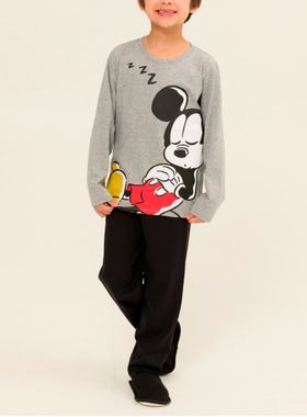 Pijama Longo Disney 27.03.0021 Infantil Mickey Meia Malha T. 04/08