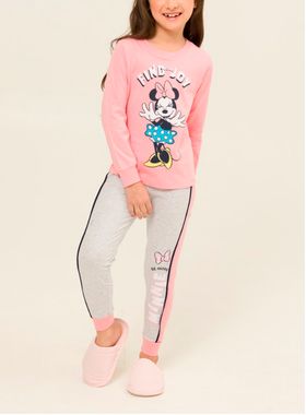 Pijama Longo Disney 24.03.0032 Infantil Minnie Find Our Joy Meia Malha T. 04/08