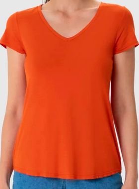 Blusa Mullet Malwee 1000037400 Feminina Decote V Viscose T. P/XGG