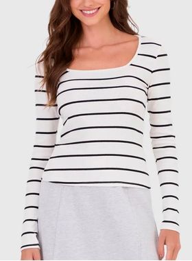 Blusa Manga Longa Malwee 1000128704 Feminina Listrada Ribana T. P/XGG
