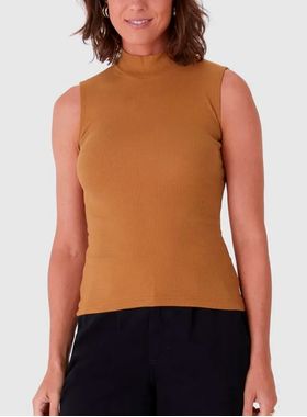 Blusa Regata Malwee 1000117849 Feminina Gola Alta Ribana T. M/G