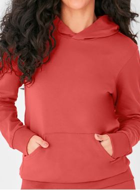 Blusão Moletom Malwee 1000054824 Feminino Com Capuz Flanelado Stretch T. M/XGG