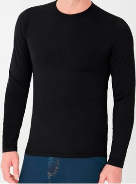 Camiseta Manga Longa Malwee 1000128570 Masculina Básica Malha Térmica T. M/GG