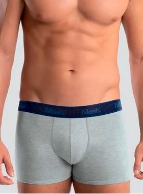 Cueca Boxer Mash 170.108 Masculina Elástico Canelado Cotton T. P/GG