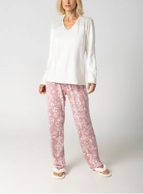 Pijama Longo Inspirate 140880 Feminino Homewear Viscose e Moletinho T. M/XG