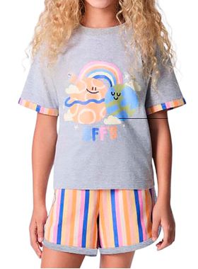 Pijama Curto Hering 56L4 Infantil Estampado Algodão T. 06/14