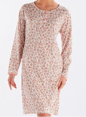 Camisola Curta Pzama 050280 Feminina Peitilho Com Botões Algodão T. M/EG