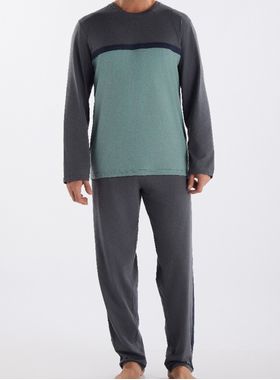 Pijama Longo Pzama 060214 Masculino Recorte e Faixa Lateral Meia Malha T. M/GG