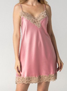 Camisola Curta Inspirate 160640 Feminina Luxury Renda e Cetim Dull T. P/GG