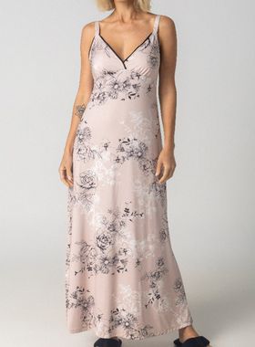 Camisola Longa Inspirate 180770 Feminino Luxury Flower Microfibra T. P/GG