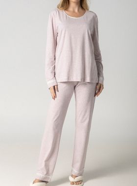 Pijama Longo Inspirate 140770 Feminino Homewear Listrado Algodão T. P/GG