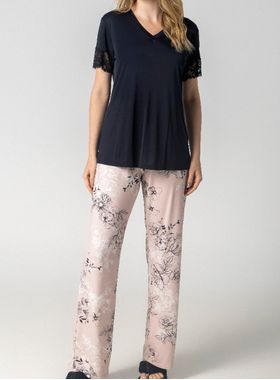 Pijama Longo Inspirate 140750 Feminino Luxury Renda e Microfibra T. P/GG