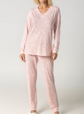 Pijama Longo Inspirate 140670 Feminino Homewear Estampado Viscose T. P/GG