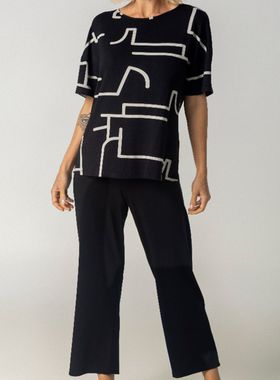 Pijama Capri Inspirate 130310 Feminino Rongeant Estampado Viscose T. M/GG