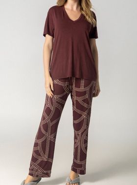 Pijama Longo Inspirate 140720 Feminino Rongeant Estampado Viscose T. M/GG