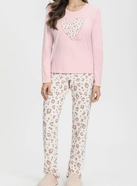 Pijama Longo Mensageira Da Paz 034167 Feminino Happy Meia Malha T. P/GG