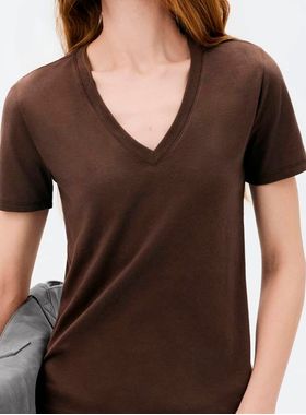 Blusa Manga Curta Hering 4EZ9 Feminina Gola V Algodão T. P/EXG