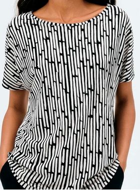 Blusa Manga Curta Hering 4DJT Feminina Estampada Viscose T. P/XXG